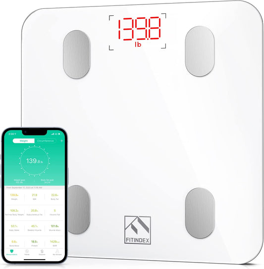 Smart Scale for Body Weight, Digital Bathroom Scale BMI Body Fat Scale Bluetooth Weighting Machine for People with Baby Mode, Accurate Body Composition Monitor Health Analyzer with App, 400Lb