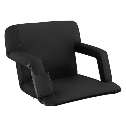 "Ultimate Comfort Foldable Bleacher Chair: 6 Reclining Positions and Plush Padded Cushion for Unmatched Relaxation!
