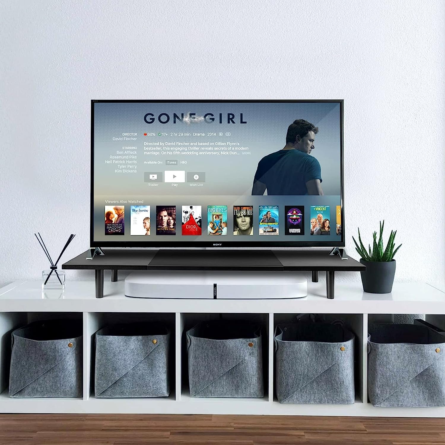 Adjustable Dual Monitor Stand Riser for Desk, Large Size, 32-40 Inch Screens, Desktop Organizer Shelf Stand for Computer, Laptop, PC, Tv