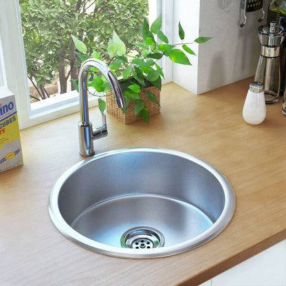 Stainless Steel Kitchen Sink with Strainer and Trap