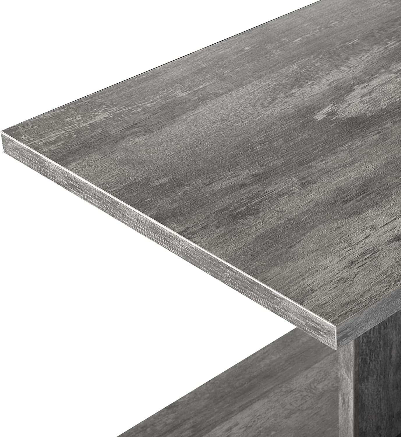 Compact Grey End Table with Integrated Charging Station, USB Ports and Outlets - Slim Side Table for Small Spaces, Ideal for Living Room, Bedroom, or Sofas