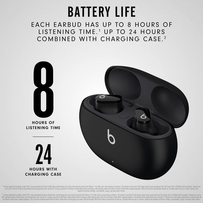 High-Quality Studio Buds: True Wireless Earbuds with Noise Cancelling Technology - Apple & Android Compatible, Integrated Microphone, IPX4 Rated, Resistant to Sweat, Class 1 Bluetooth Headphones - Black