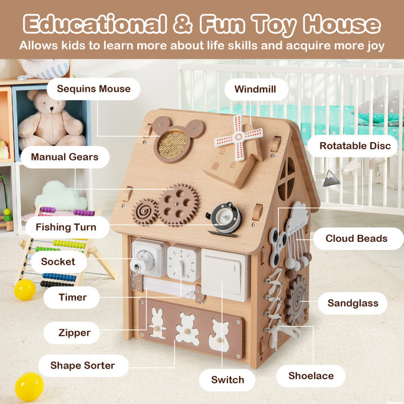 Versatile Busy House with Interactive Sensory Games and Ample Interior Storage