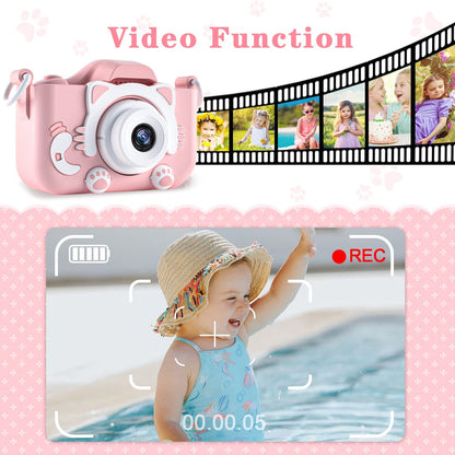Kids Digital Camera with Video Function, Suitable for Boys and Girls Ages 6-12, Includes 32GB SD Card - Christmas, Birthday Gift for Kids