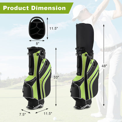 Golf Stand Cart Bag with 6-Way Divider and Multiple Carry Pockets