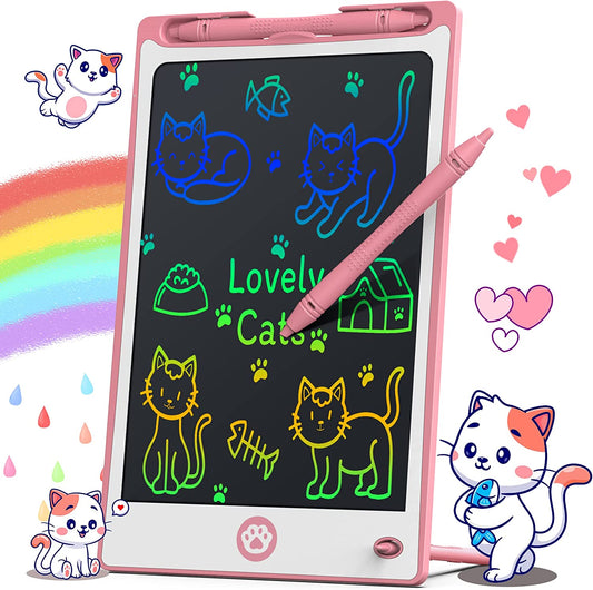 Educational Reusable Electronic Drawing Pad for Children - 8.8 Inch Colorful Doodle Board Toy, Ideal Gift for 3-7 Year Old Girls and Boys, Enhancing Learning and Creativity