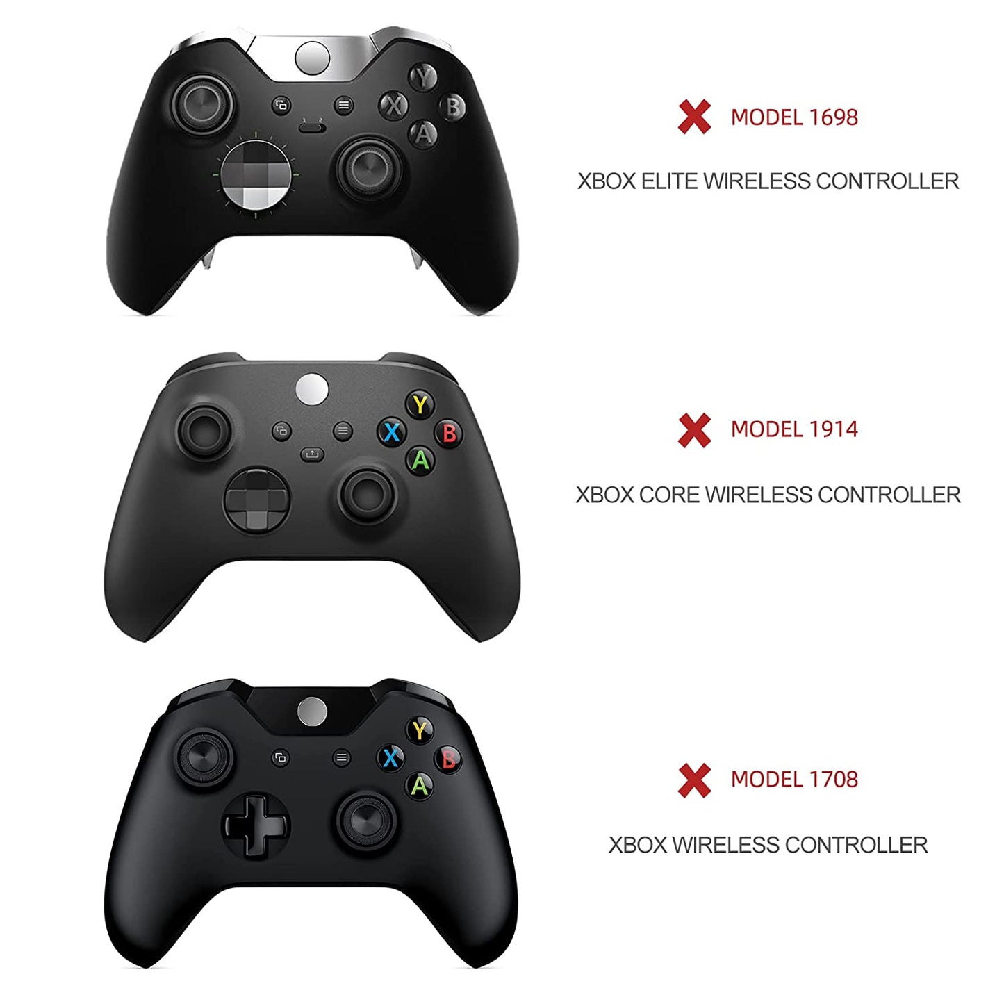 Xbox Elite Controller Series 2 Core Metal Replacement Thumbsticks and Component Pack - Includes 4 Swap Magnetic Joysticks, 4 Paddles, 1 Standard D-Pad, and Accessory Parts - Compatible with Xbox One Elite 2 (Black)