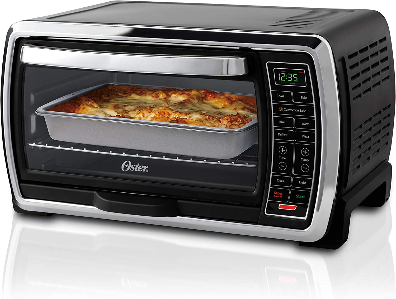 Digital Convection Toaster Oven | Spacious 6-Slice Capacity, Black/Polished Stainless Steel
