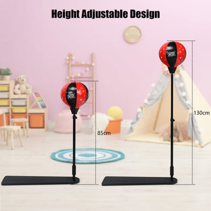 Children's Punching Bag Set with Adjustable Stand and Boxing Gloves