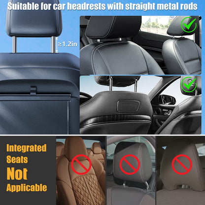 Car Tablet Holder - Universal Back Seat Mount for 5.5-11 Inch Screens - 360° Rotating Headrest Tablet Holder - Road Trip Essentials for Kids - Black