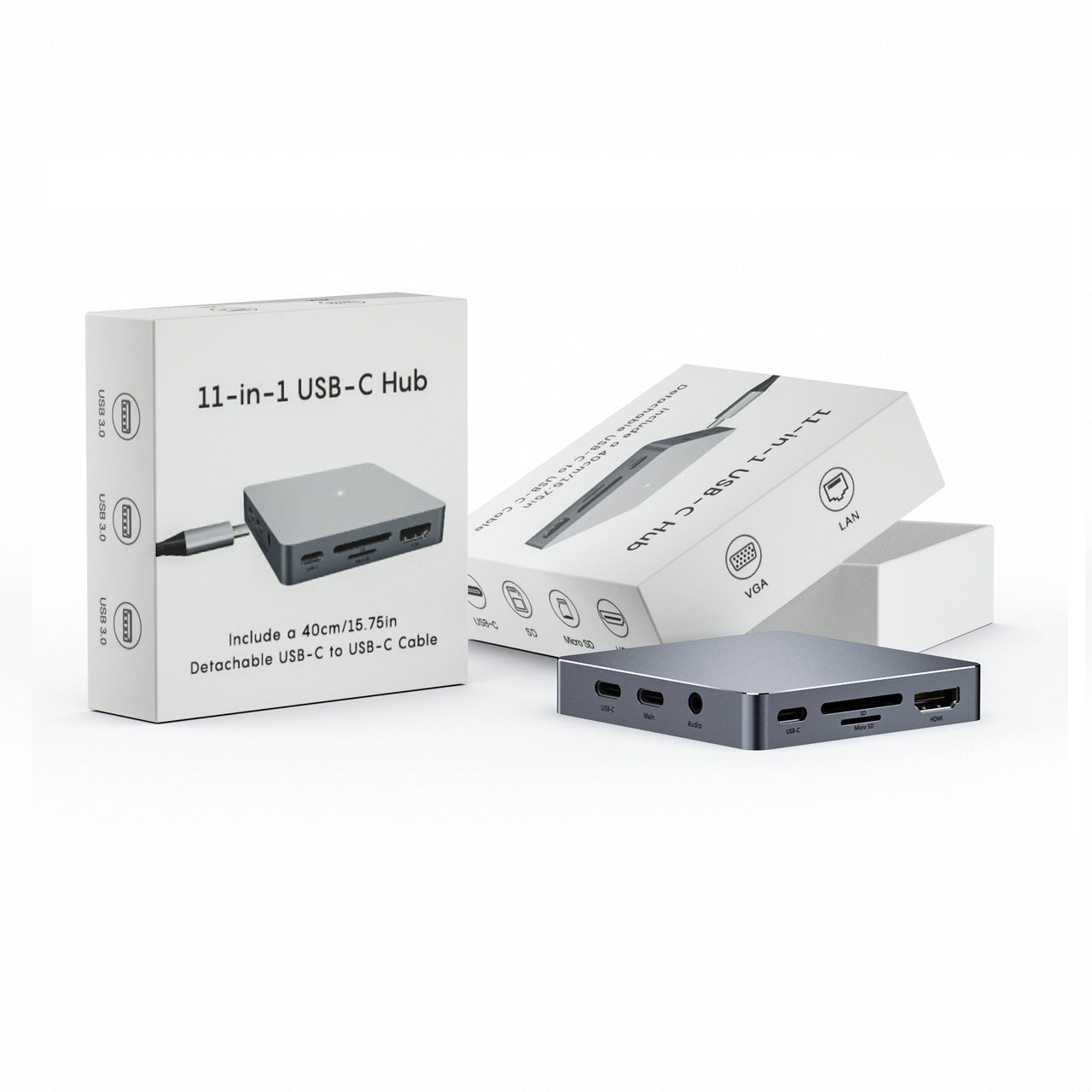 Type-C Docking Station with Multiple Ports: HDMI, VGA, RJ45, USB 3.0, and More