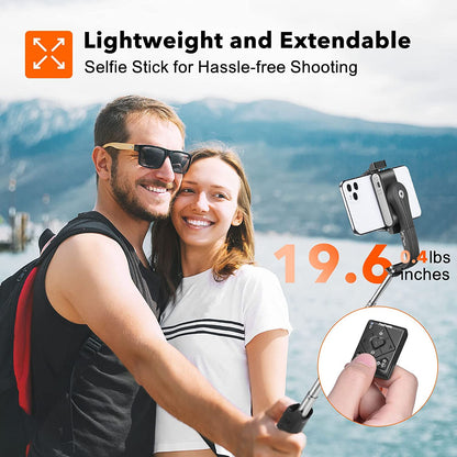  Gimbal Stabilizer for Smartphones - 2 Axis Selfie Stick Tripod with Face Tracking, 360° Rotation, 4 in 1 Portable Phone Tripod with Extendable Stick - Ideal for iPhone 14 and Android Video Recording