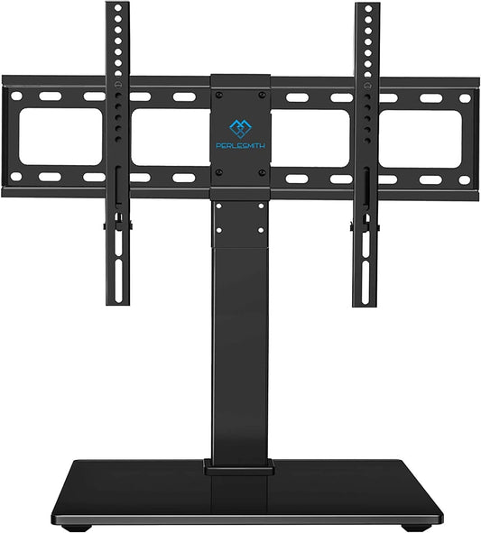 Height Adjustable Swivel Stand for 37-65, 70 Inch LCD LED TVs, Universal Table Top TV Mount with Tempered Glass Base, VESA 600X400mm, Holds up to 88lbs