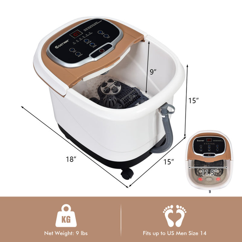 Compact and Versatile Motorized Foot Spa Bath with Built-In Heating and Massaging Functions