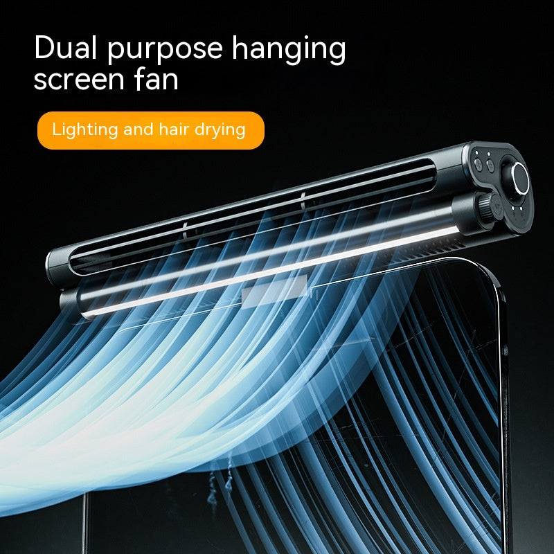 Multi-Functional Bladeless Fan with Lighting, Laptop Clip, Hanging Screen Mount