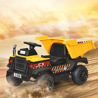 Electric 12V Battery-Powered Kids Ride-On Dump Truck with Electric Bucket and Dump Bed