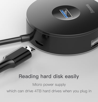 Round Box USB Adapter Hub Notebook