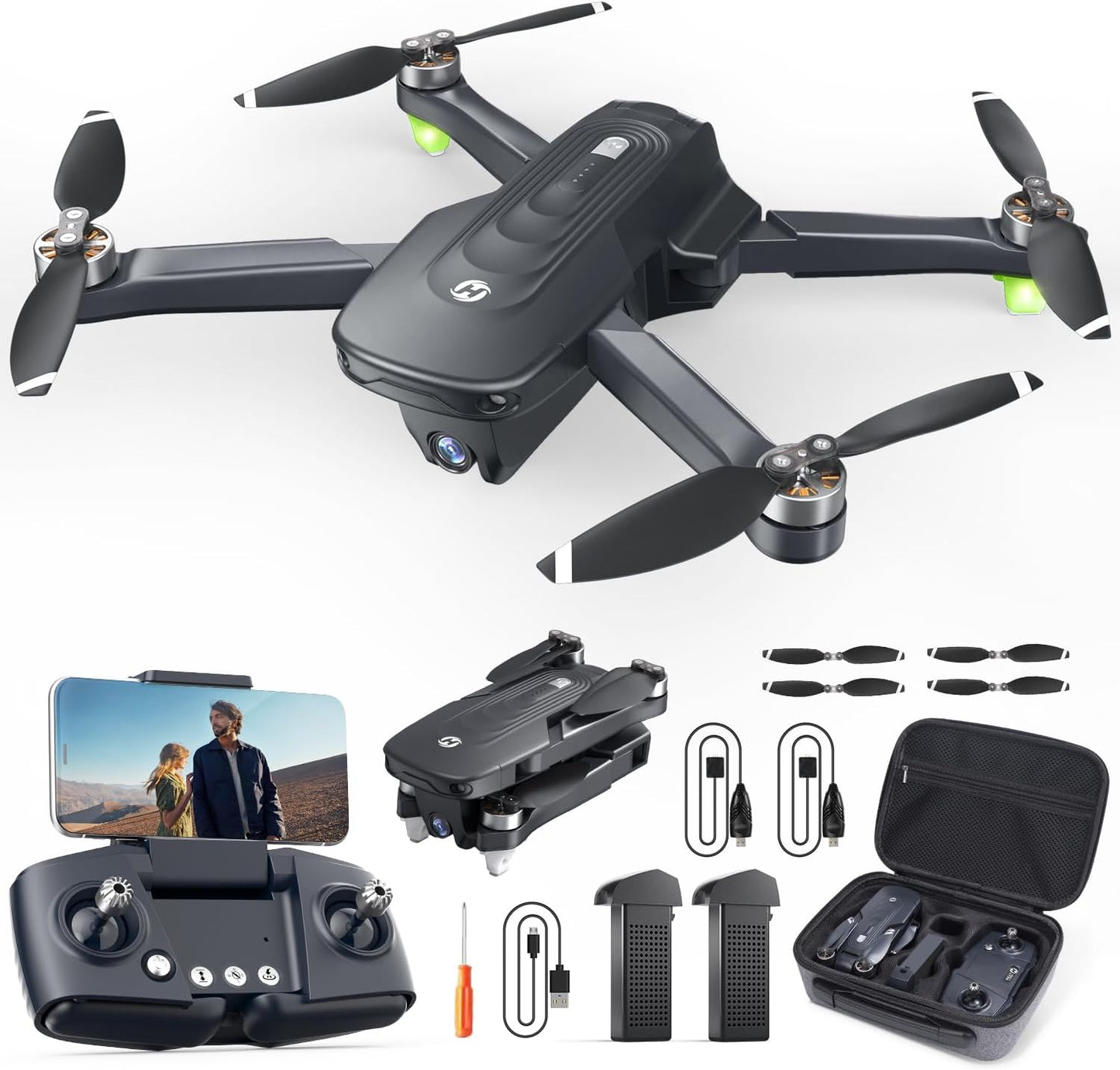 HS175D RC Quadcopter with 4K Camera, GPS Navigation, Auto Return, and Advanced Flight Features for Adults - 46 Minutes Long Flight Time