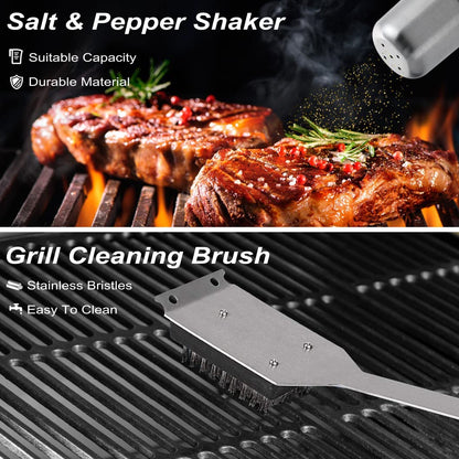 29-Piece Stainless Steel BBQ Grill Accessories Set with Storage Bag - Perfect Father's Day or Birthday Gift for Dads - Complete Camping Grill Utensils Set - Ideal Grilling Gifts for Men and Dad