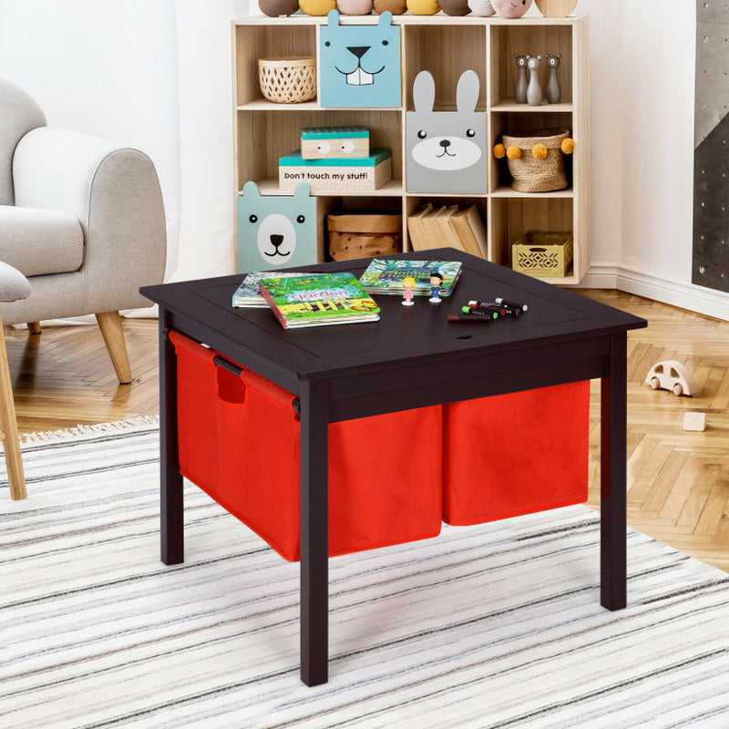 Children's Dual-Sided Activity Table with Storage Drawers