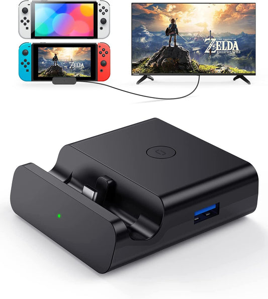 Portable Dock Charging Station for Nintendo Switch/Switch OLED - Replacement Docking Station with Enhanced Features (Charger and HDMI Cable Not Included)
