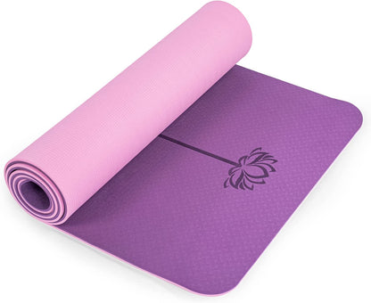 Premium Non-Slip Yoga Mat for Women - Eco-Friendly, Anti-Tear 1/4" Thick Pilates and Fitness Mat with Carrying Sling and Storage Bag, Ideal for Home Workouts