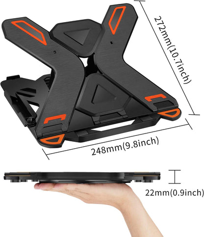 Adjustable Laptop Stand with Multi-Angle Functionality, Phone Stand, and Portable Foldable Design - Compatible with 10 to 17” Laptops