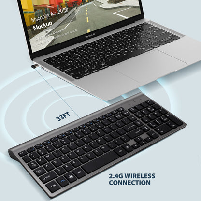 Ultra-Thin Silent Wireless USB Mini Keyboard for Laptops