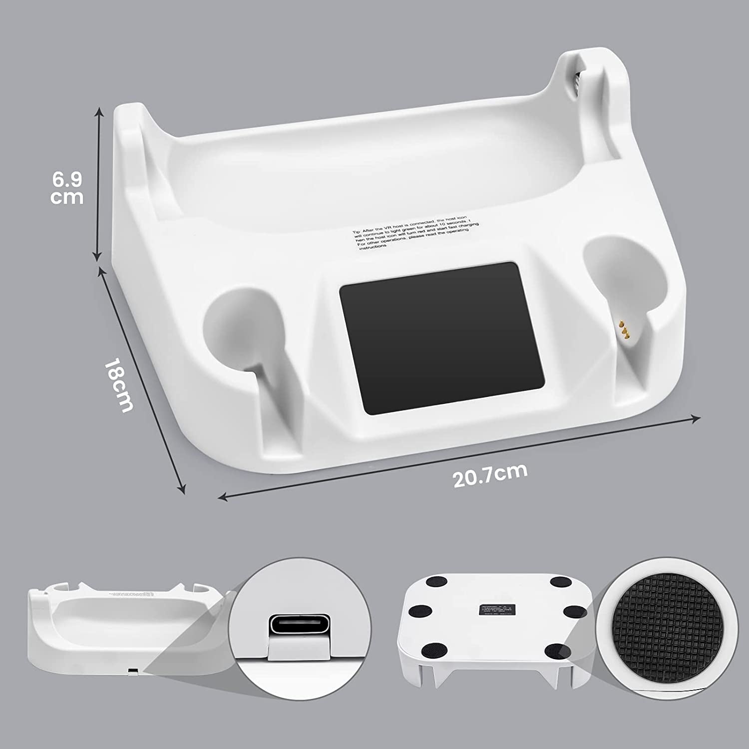 VR Charging Dock for Oculus Quest 2: Charging Station with Rechargeable Batteries, USB-C Charger, and Elite Strap Compatibility