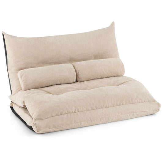 Adjustable Floor Sofa Bed with 2 Lumbar Pillows for Enhanced Comfort