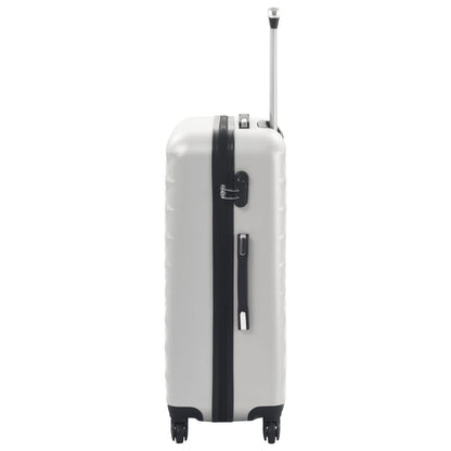 Durable 3-Piece ABS Hardcase Trolley Set in Bright Silver