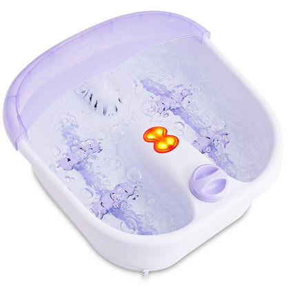 Professional Bubble Heating Foot Spa Massager with 4 Rollers