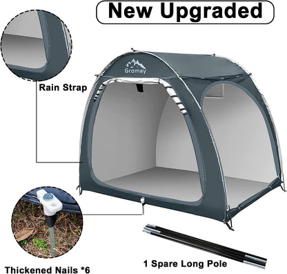 Portable Outdoor Bike Storage Shed Tent with Rain Strip for 4 Bikes, Waterproof Oxford Bike Cover Included