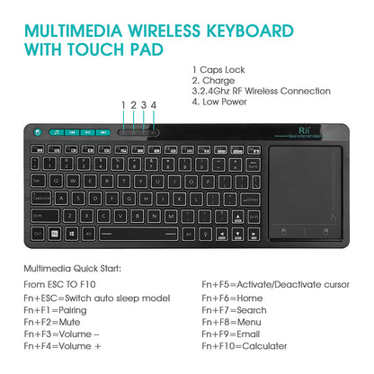 Multimedia RGB Backlit Keyboard with Touchpad