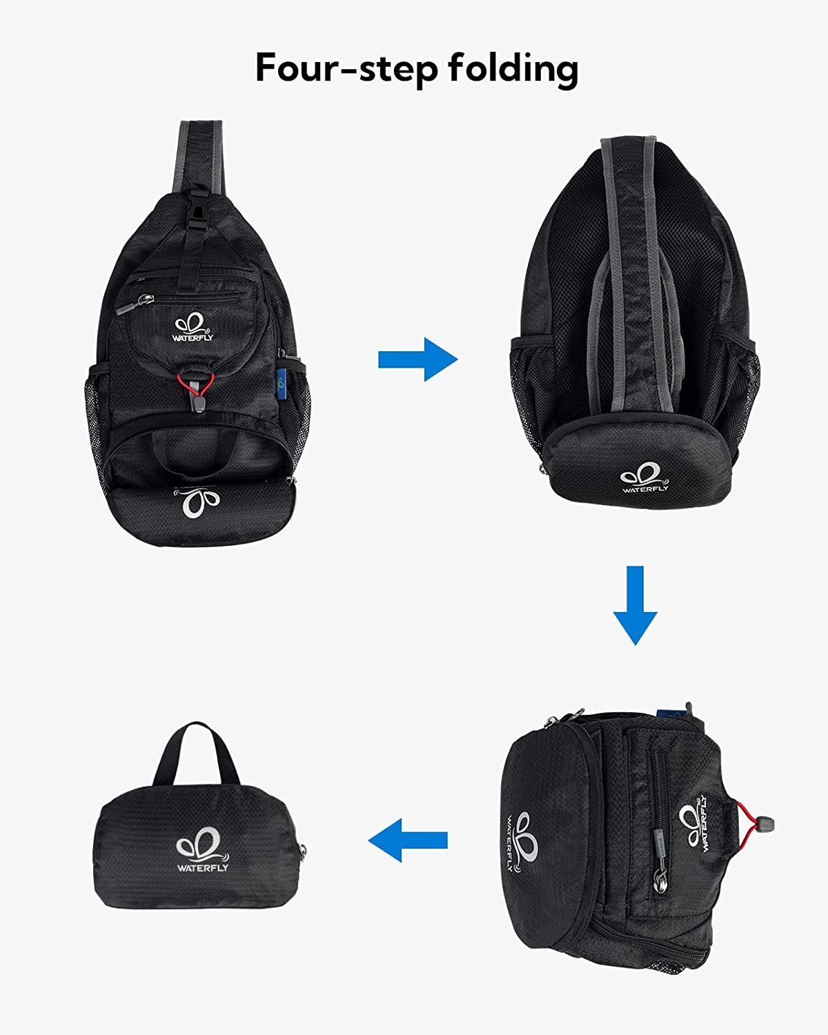 Packable Small Crossbody Sling Backpack Shoulder Chest Bag Daypack for Hiking Traveling