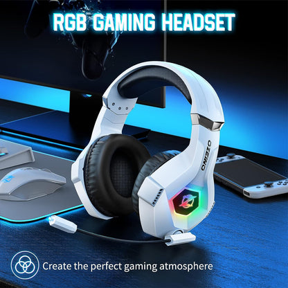 High-Quality Gaming Headset with 7.1 Surround Sound, Noise Cancelling Mic, RGB Lighting, Memory Foam Ear Cushions for PC, PlayStation, Xbox, Nintendo Switch