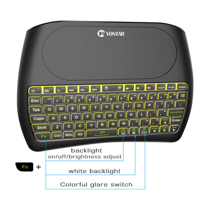 Dual Mode D8 Bluetooth Wireless Mini Keyboard - 7-Color Backlit Version & I8 2.4G Connectivity