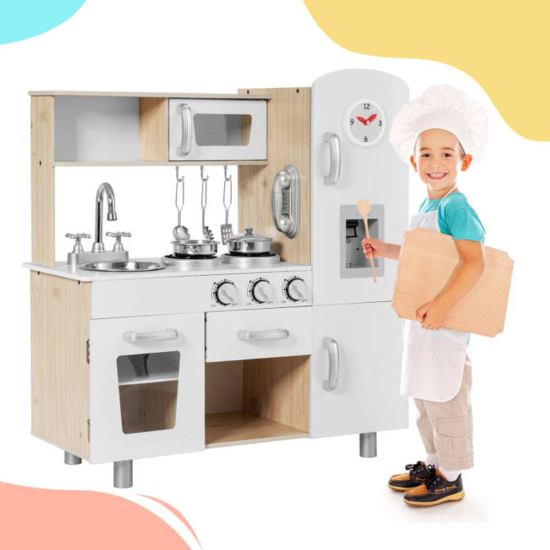 Classic Pretend Play Kitchen Set for Children with Functional Water Dispenser