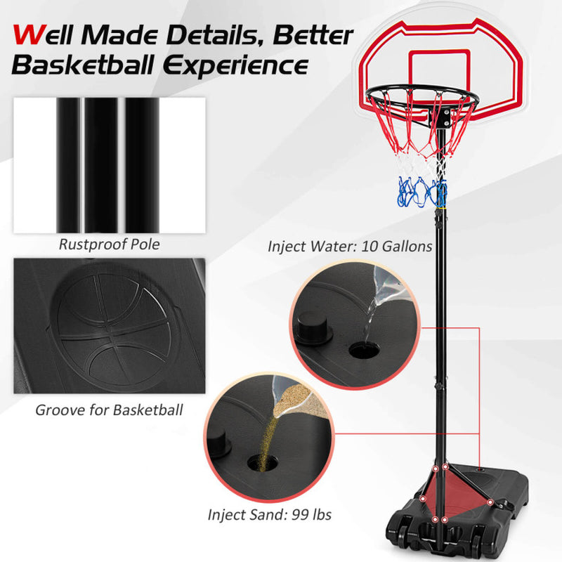 Premium Height Adjustable Basketball Hoop Set with Dual Nets and Sturdy Fillable Base