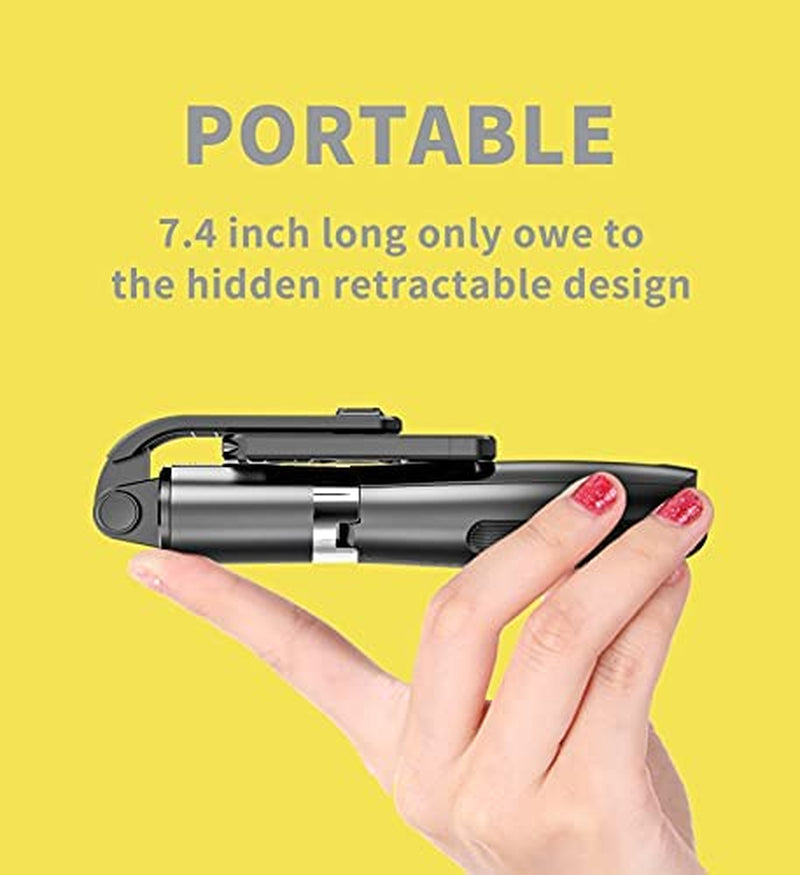 Handheld Phone Tripod Stand with Wireless Remote for iPhone, Android, and More - Portable Selfie Stick for Enhanced Photography Experience
