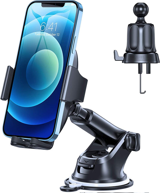 High-Quality Mobile Phone Holder for Vehicles - Secure and Reliable Dashboard Windshield Air Vent Car Mount - Compatible with All Cell Phones
