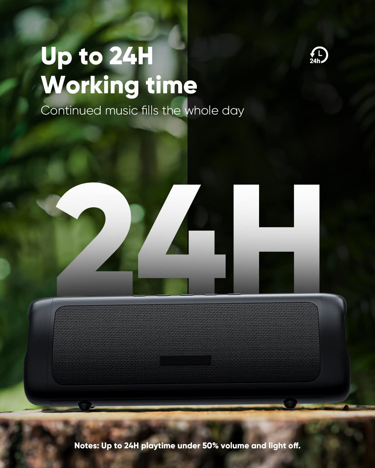 Portable Bluetooth Speaker - Waterproof, High-Definition Sound, Extended 24-Hour Playtime, TWS Pairing, Bluetooth 5.3