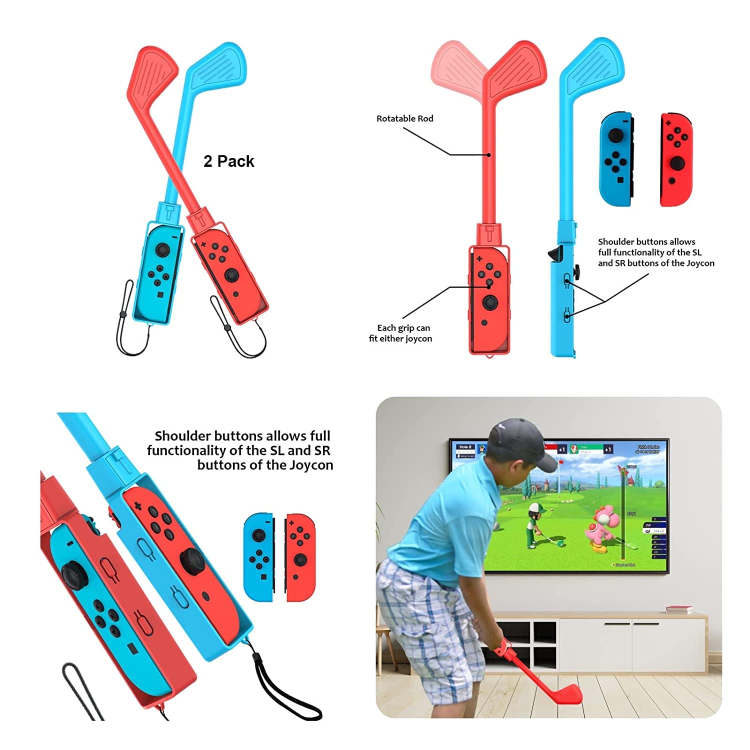 11-in-1 Sports Accessories Bundle for Nintendo Switch - Family-Friendly Kit Compatible with Switch/Switch OLED Sports Games