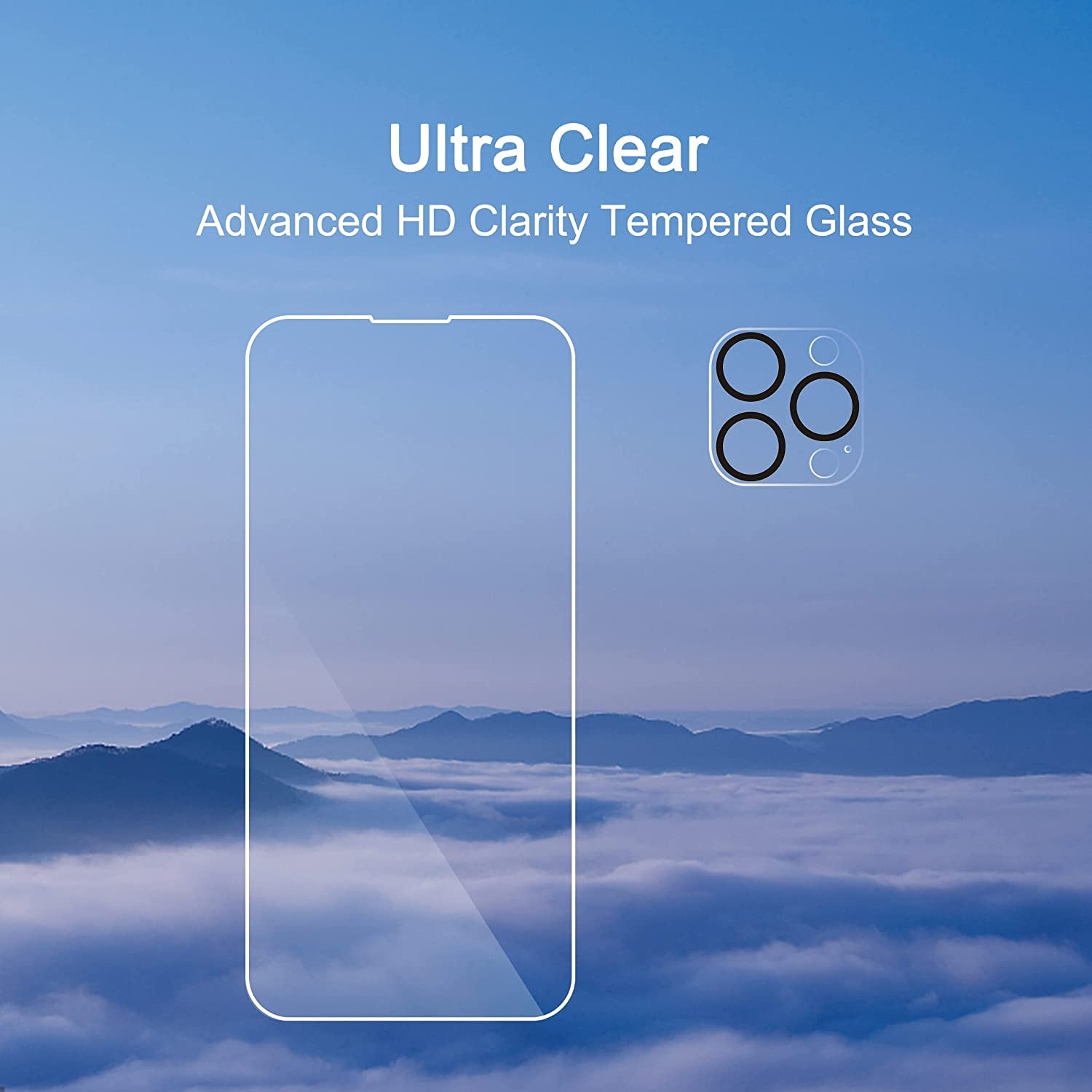 3-Pack Tempered Glass Screen Protector for iPhone 14 Pro Max [6.7 Inch], with Bonus 3-Pack Camera Lens Protector, Sensor Protection, Dynamic Island Compatibility, Case Friendly Design, [9H Hardness] - HD Clarity