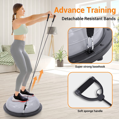 Premium Balance Ball Trainer with Non-Slip Grip - Complete Yoga and Core Exercise Set with Resistance Bands, Pump, and Full-Body Training Capabilities
