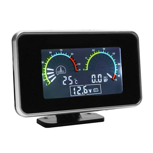 LCD 3-in-1 Gauge Meter for Car Oil Pressure, Voltmeter Voltage, Water Temperature - 12V/24V