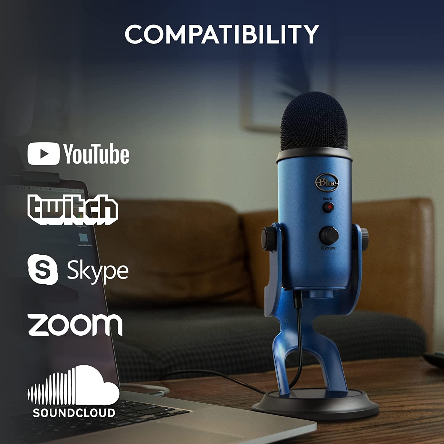 USB Microphone for PC and Mac, for Gaming, Recording, Streaming, Podcasting, and Studio Use, Enhanced Voice Effects, Versatile Pickup Patterns, Plug and Play
