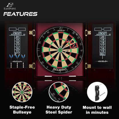  Sports Bristle Dartboard and Cabinet Sets- Features Easy Assembly - Complete with All Accessories