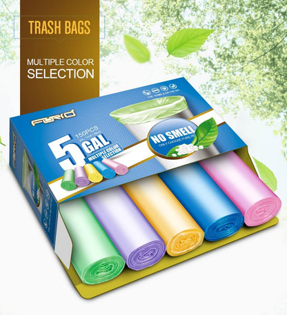Small Garbage Bags -  4-5 Gallon Trash Bags Durable Trash Can Liner for Home Office Bathroom Bedroom Waste Bin (5 Colors 150 Count) - Durable & Thick Trash Bag