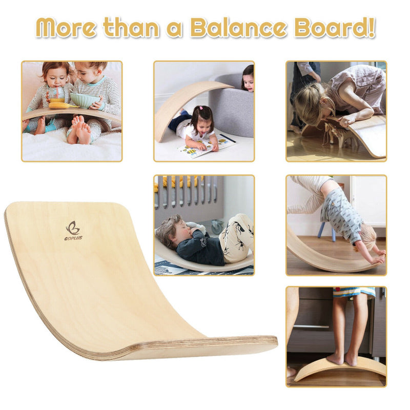 Children's Wooden Wobble Balance Board with Felt Layer